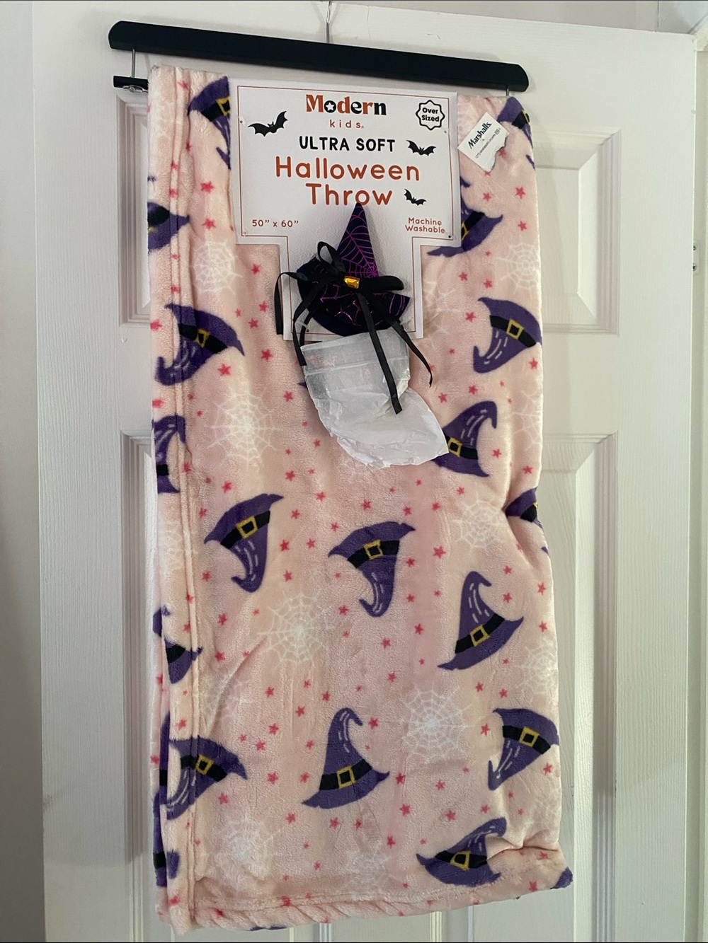 Marshalls Pink Halloween Throw with Purple Witch Headband